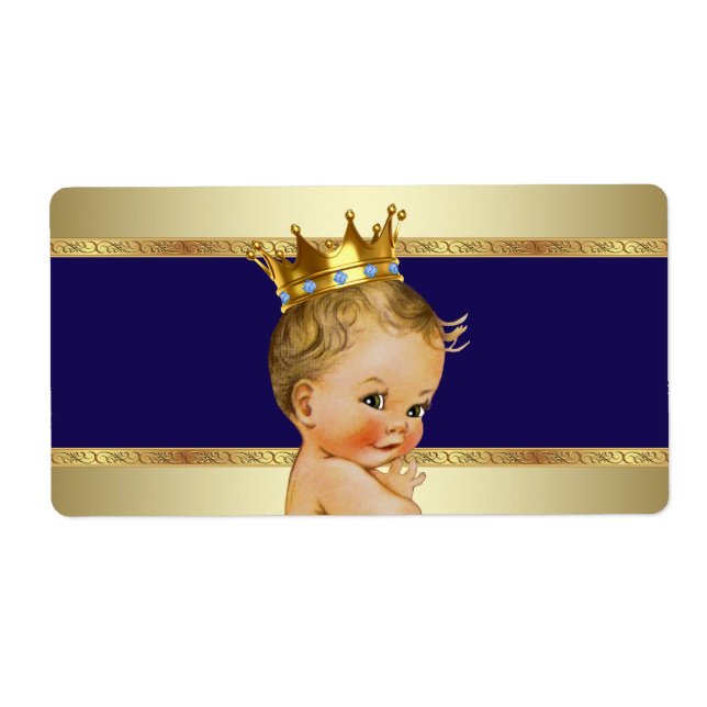 Étiquette de bouteille d'eau Prince Baby shower (Devant)