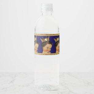 Étiquette de bouteille d'eau Prince Baby shower et
