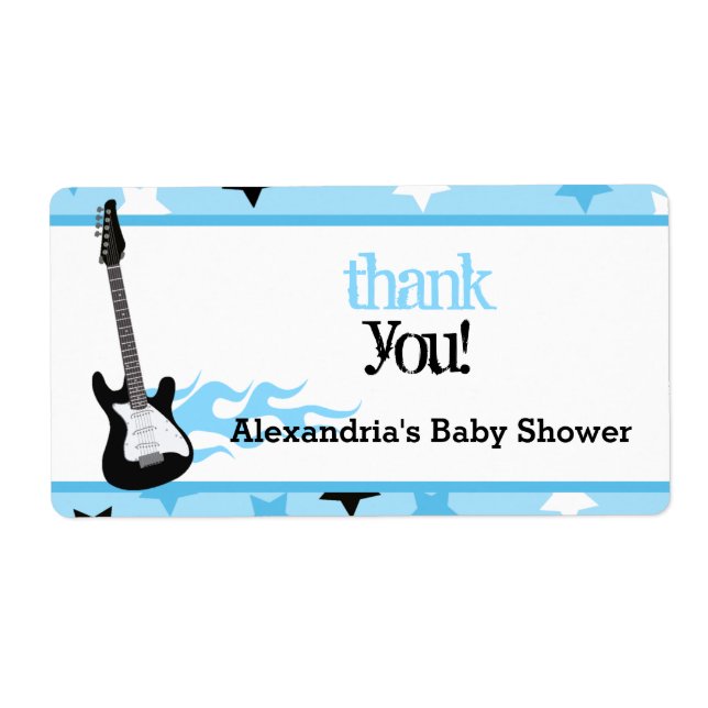 Étiquette de bouteille d'eau rock Star (Devant)