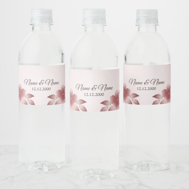 Étiquette de bouteille d'eau rose (Bouteilles)