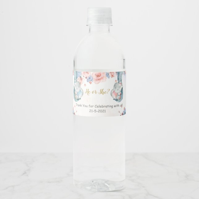 Étiquette de bouteille éléphant Genre révélateur (Devant)
