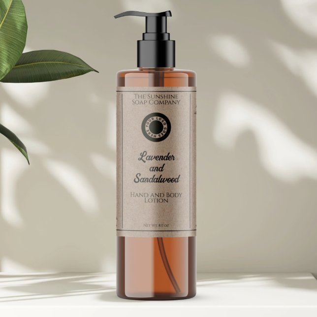 Étiquette de bouteille en papier Kraft avec logo (Créateur téléchargé)