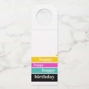 Étiquette de bouteille "Joyeux Anniversaire"