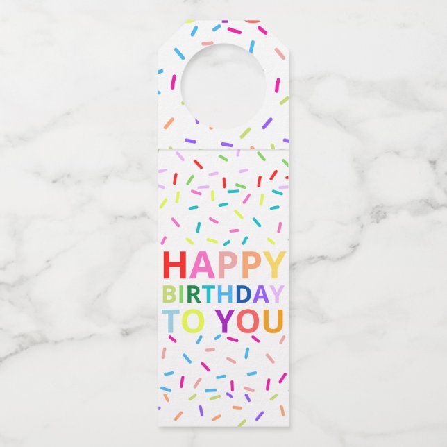 Étiquette de bouteille Joyeux Anniversaire (Devant)
