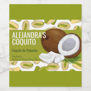 Étiquette de bouteille moderne Coquito de Pistachi