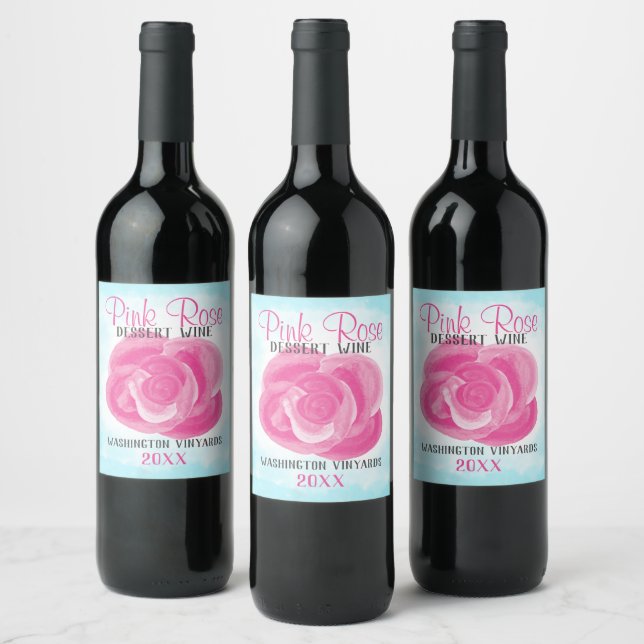Étiquette de bouteille ou de paquet de rose rose A (Bouteilles)