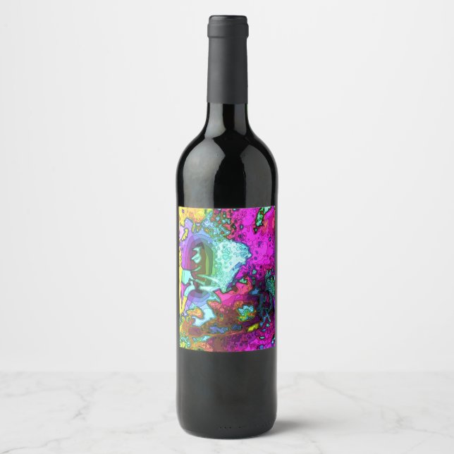 Étiquette de bouteille psychédélique (4 po x 3,5 p (Devant)