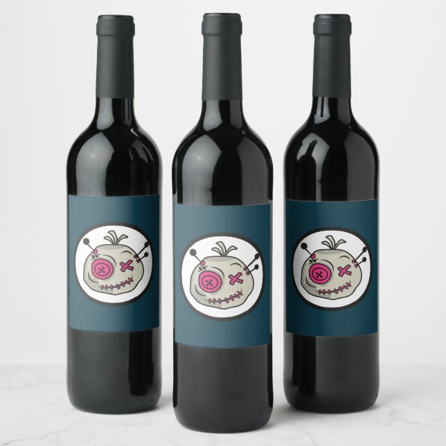 Étiquette de bouteilles de vin à jetons Voodoo (8, (Bouteilles)
