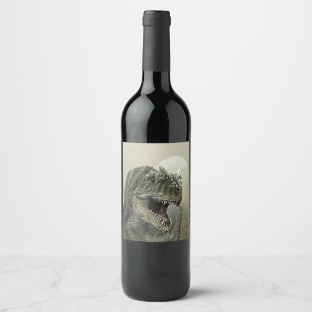 Étiquette de bouteilles de vin Dinosaur (Devant)