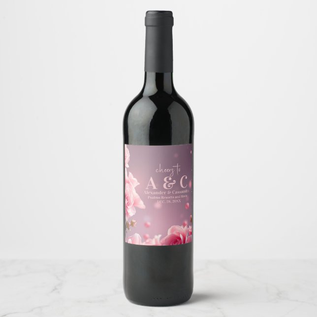 Étiquette de bouteilles de vin rose bordeaux (Devant)
