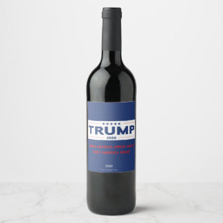 Étiquette de bouteilles de vin Trump 2020 - Campag