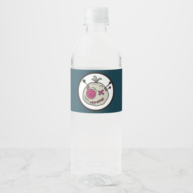 Étiquette de bouteilles d'eau à jetons Voodoo (8 p (Devant)