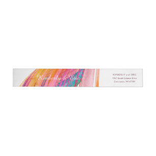 Étiquette de brosse Mariage à aquarelle brillante