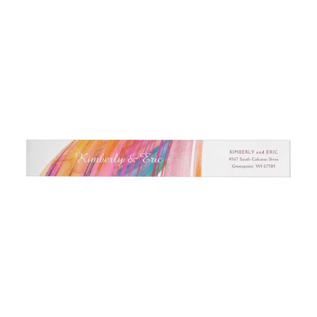 Étiquette de brosse Mariage à aquarelle brillante (Individuel)