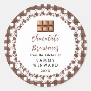 Étiquette de Brownies au Chocolat Faits Maison