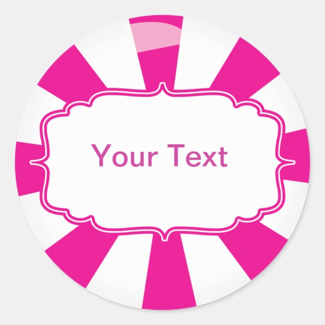 Étiquette de buffet de sucreries Géant Rose (Devant)