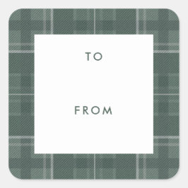 Étiquette de cadeau à et de plaid de vacances vert