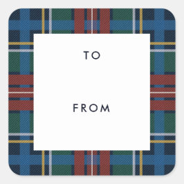 Étiquette de cadeau à et de plaid marine pour les 