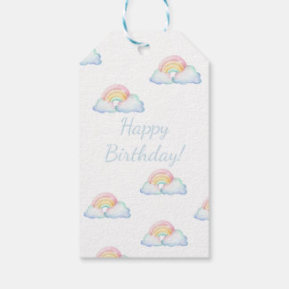 Étiquette de cadeau Arc-en-ciel pastel mignon