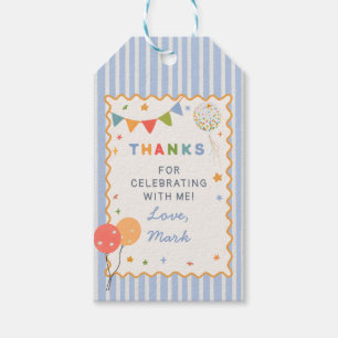 Étiquette de cadeau d'anniversaire colorée pour en