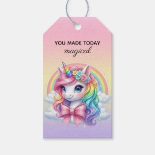 Étiquette de cadeau d'anniversaire magique Licorne