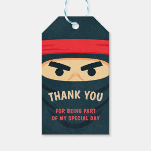 Étiquette de cadeau d'anniversaire Ninja Warrior