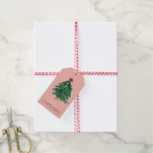 Étiquette de cadeau d'arbre de Noël