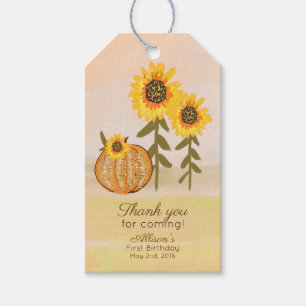 Étiquette de cadeau d'automne de citrouille