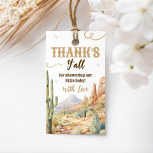 Étiquette de cadeau de Baby Shower Western