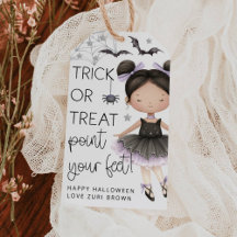 Étiquette de cadeau de ballet de danse d'Halloween
