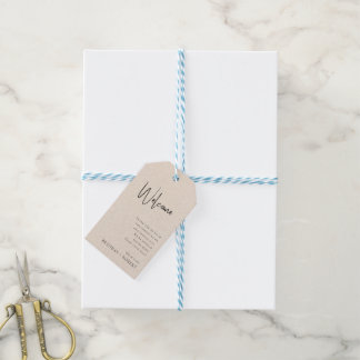 Étiquette de cadeau de bienvenue de mariage en lin