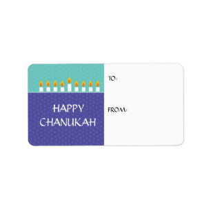 Étiquette de cadeau de Chanukah Menorah