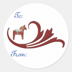 Étiquette de cadeau de cheval de Dala