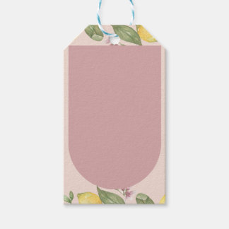 Étiquette de cadeau de citron rose