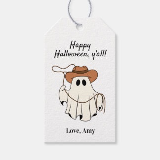 Étiquette de cadeau de cowboy éditable Joyeux Hall