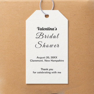 Étiquette de cadeau de douche de mariée minimalist