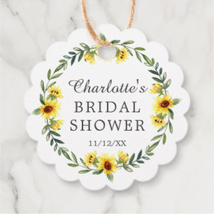 Étiquette de cadeau de faveur de douche de mariée