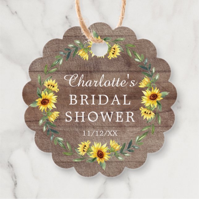 Étiquette de cadeau de faveur de douche nuptiale a (Dos)
