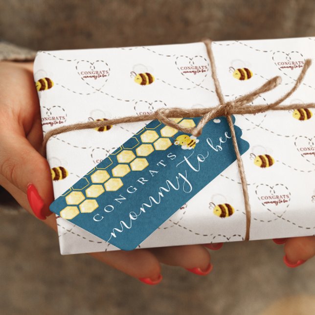 Étiquette de cadeau de félicitations pour future m (Congratulate the special mommy to bee with this cute personalized gift tag! Matching collection! )