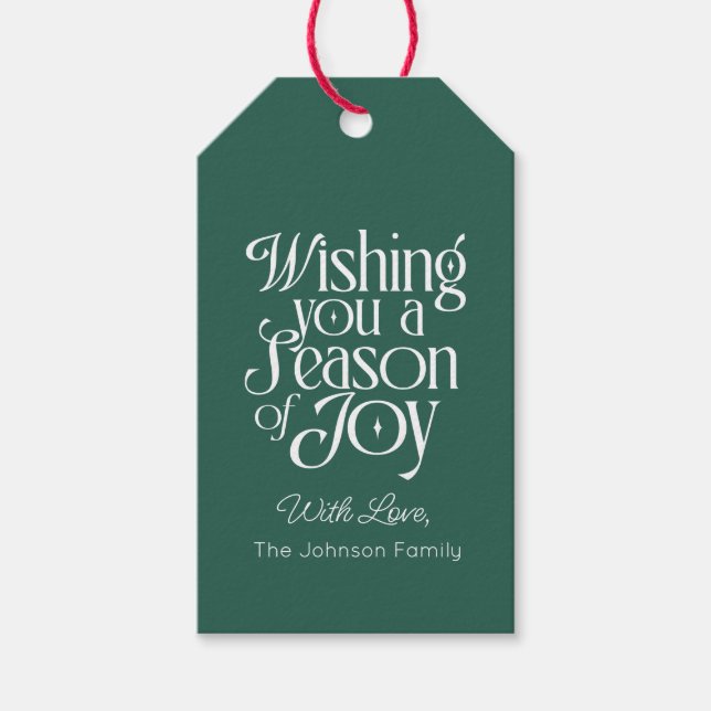 Étiquette de Cadeau de Fêtes Saison de Joie Person (Devant)