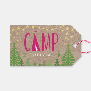 Étiquette de cadeau de Glamping