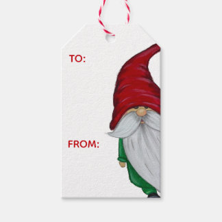 Étiquette de cadeau de gnome d'hiver