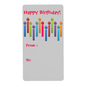 Étiquette de cadeau de joyeux anniversaire de