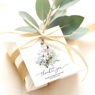 Étiquette de cadeau de mariage automnal avec citro