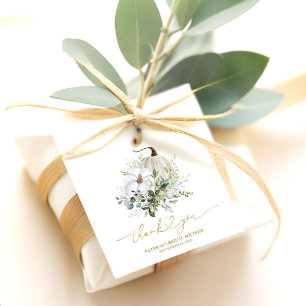 Étiquette de cadeau de mariage automnal avec citro