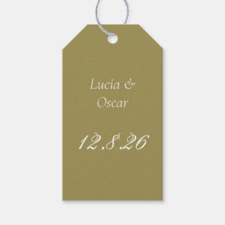 Étiquette de cadeau de mariage Chartreuse avec dat