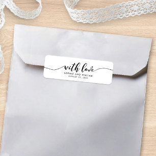 Étiquette de cadeau de mariage Relax Script With L