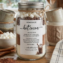 Étiquette de cadeau de mélange de cacao chaud fait