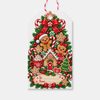 Étiquette de cadeau de Noël au pain d'épices