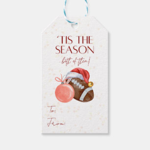 Étiquette de cadeau de Noël de football